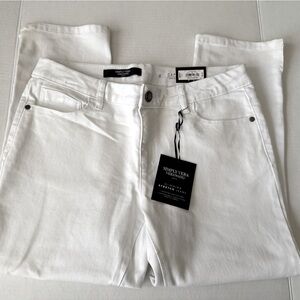 Simply Vera Wang Capris White Denim Cropped Pants Mid Rise Women's Size 8 NWT